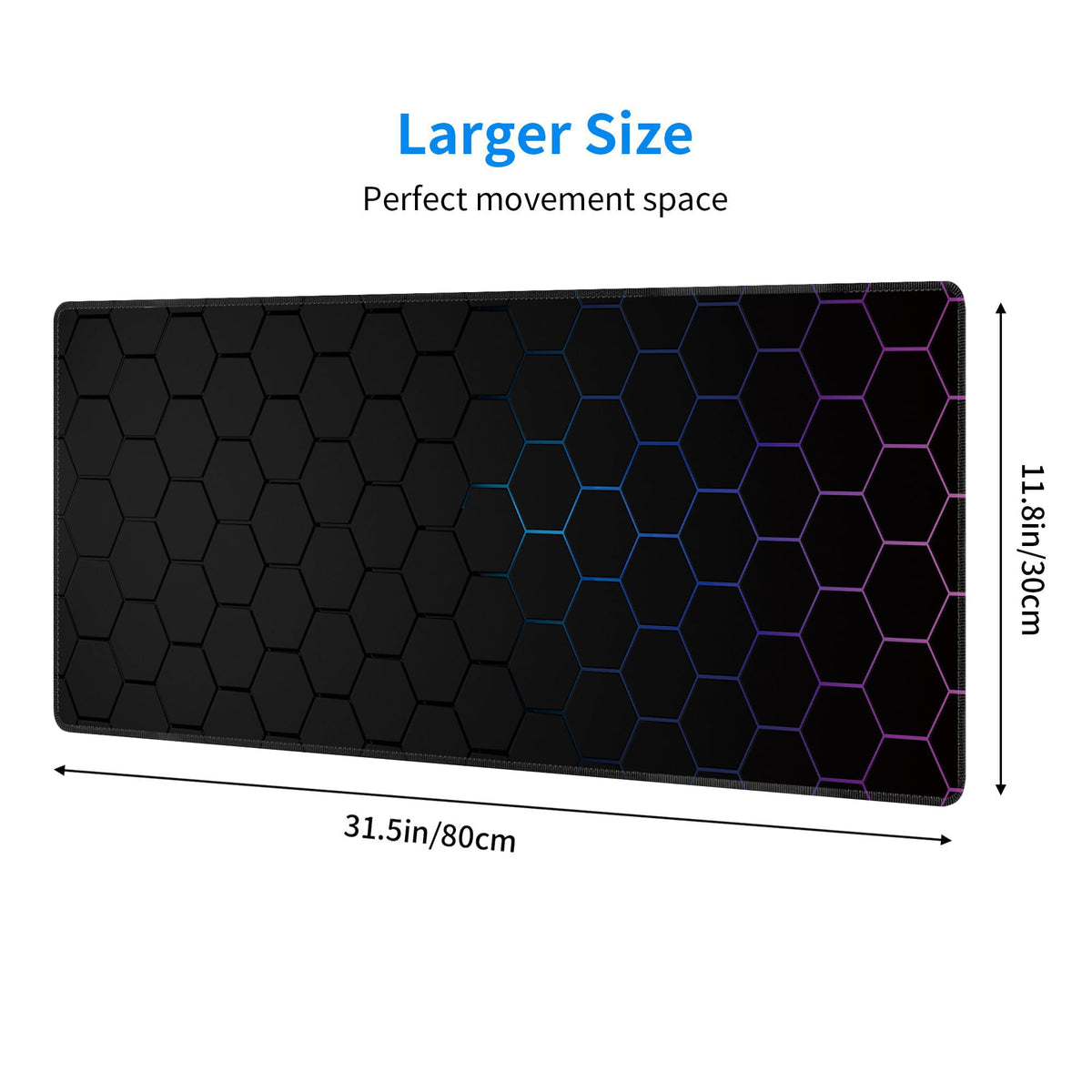 Hexagon Honeycomb Large Mouse Pad,Gaming Keyboard Desk Pad,Extended Mouse Mat Non-Slip Rubber Base