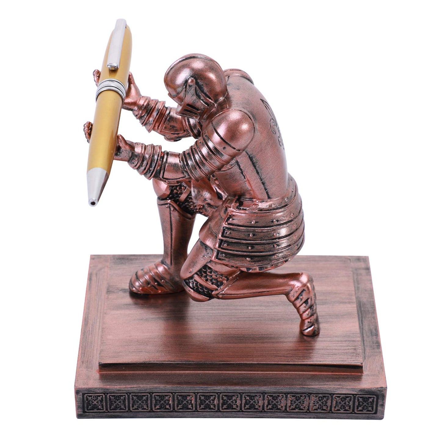 NCQIXIAO Knight Pen Holder Desk Ornament Resin Pencil Holders Desk Accessories and Organizer For