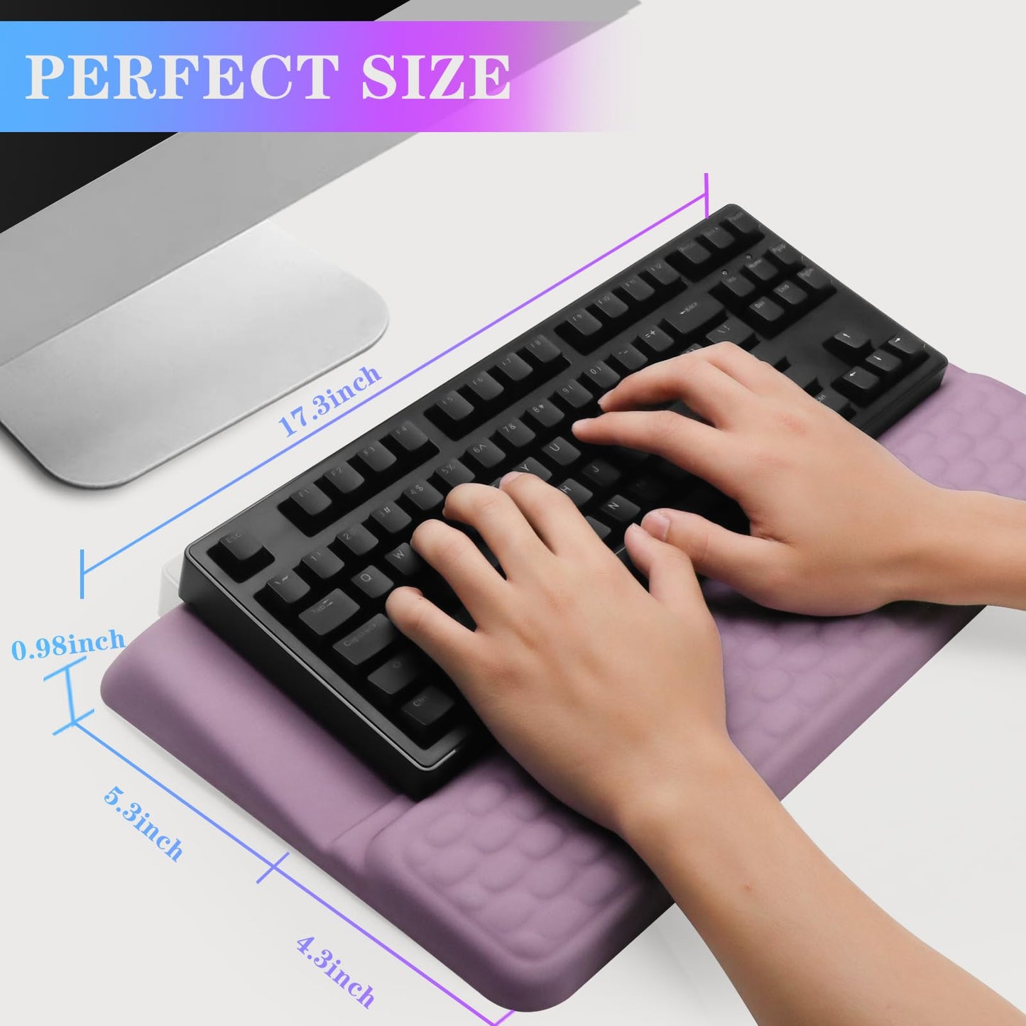 Computer Keyboard Stand with Wrist Rest, Ergonomic Tilted Keyboard Holder - Keyboard Riser with