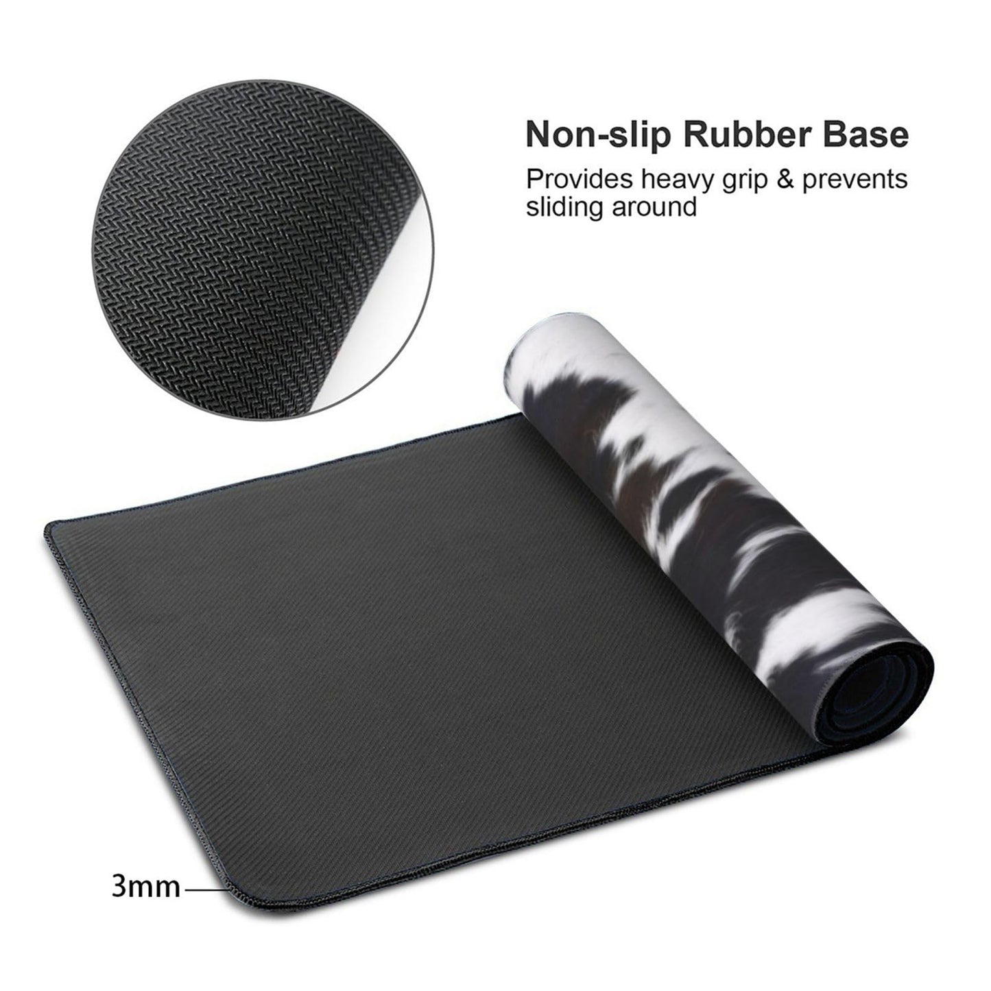 Gaming Mouse Pad, Large Non-Slip Rubber Base Mousepad, Keyboard Mouse Mat, Desk Pad with Stitched