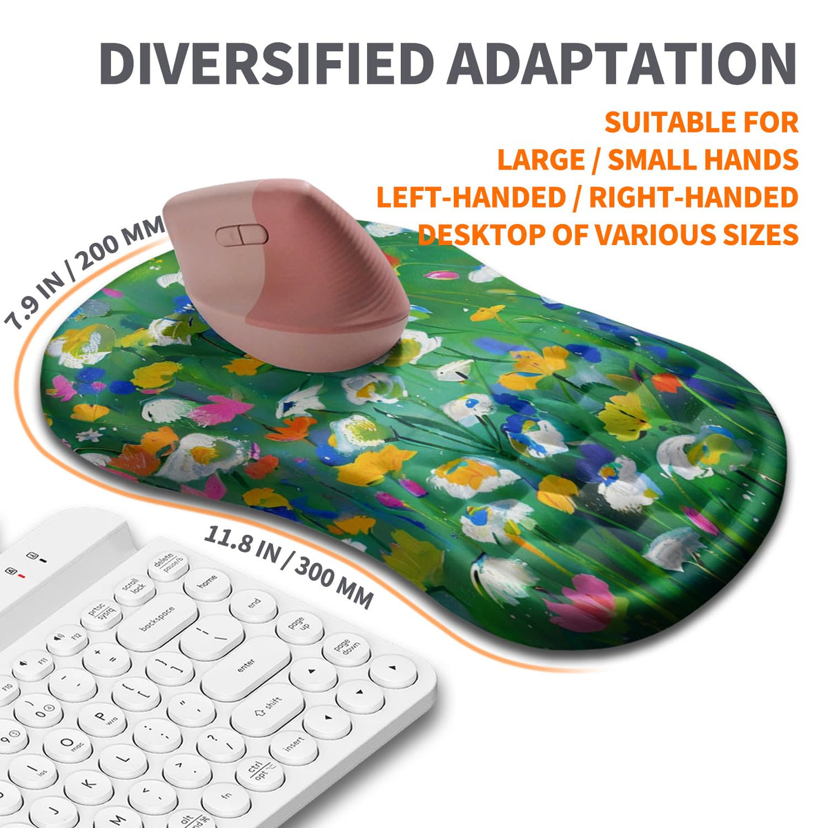 Armanza Ergonomic Joint Wrist Support Mouse Pad with Memory Foam Cushion Massage Bump, Carpal