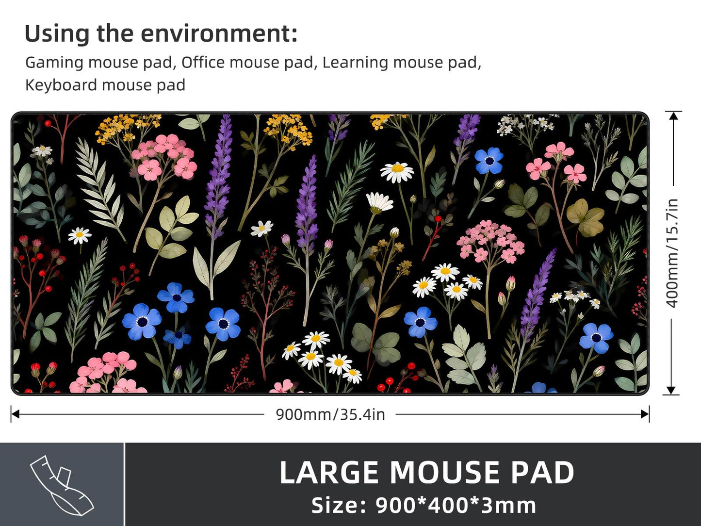 Rinaze Large Gaming Mouse Pad, Extended Mousepad with Superior Micro-Weave Cloth, Comfortable Desk
