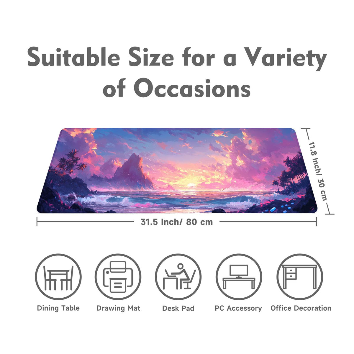 Desk Mat Mouse Pad Gaming Desk Pad XL Large Mouse Mat Office Decor Accessories (Pink D)