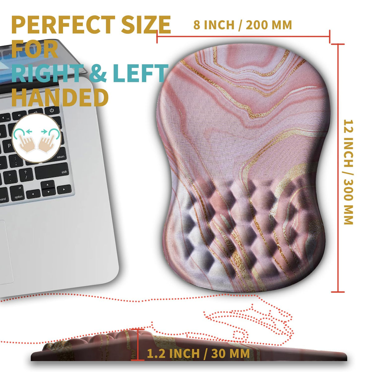 Hokafenle Ergonomic Mouse Pad Wrist Support with Massage Design, Wrist Rest Pain Relief Mousepad