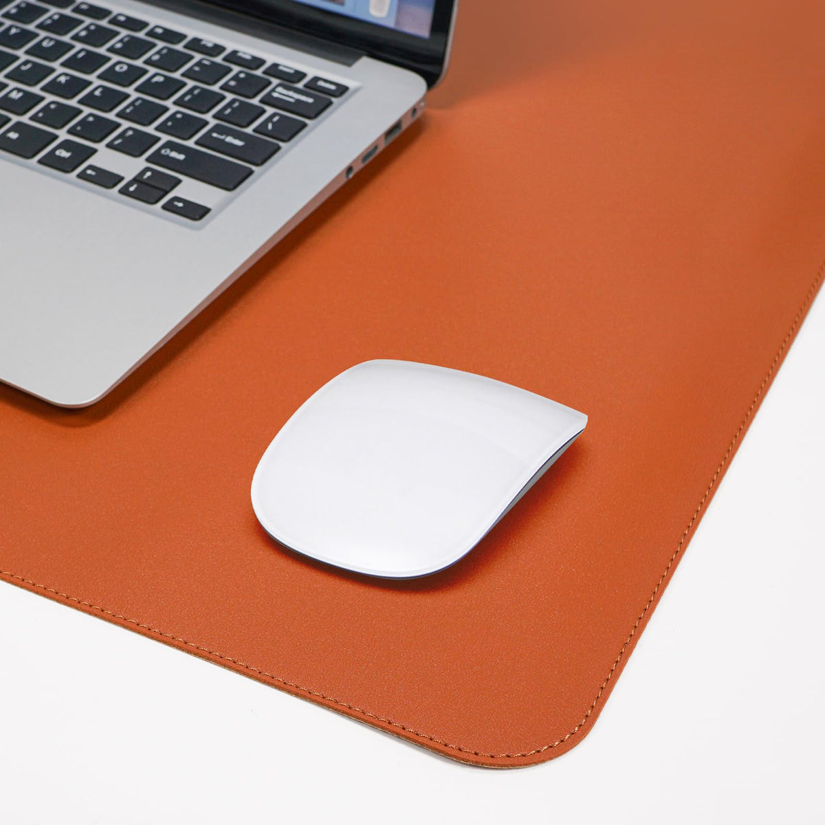 AFIING Desk Mat 47.2" x 17", Leather Desk Pad Protector with Natural Cork & PU Leather, Non-Slip