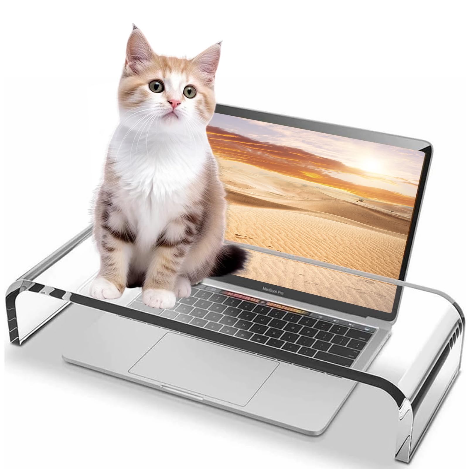 VAOLLO Clear Monitor Stand Riser, Computer Monitor Stand/Acrylic Monitor Riser for Home Office