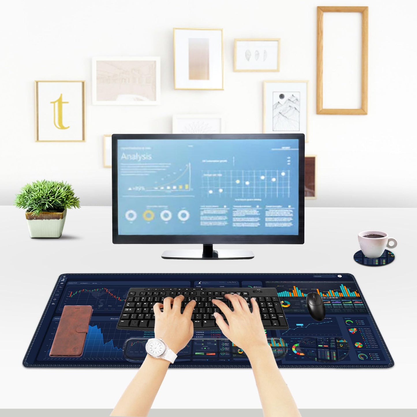ToLuLu Extended Gaming Mouse Pad, Memory Foam Ergonomic Keyboard Mouse Wrist Rest Support Set