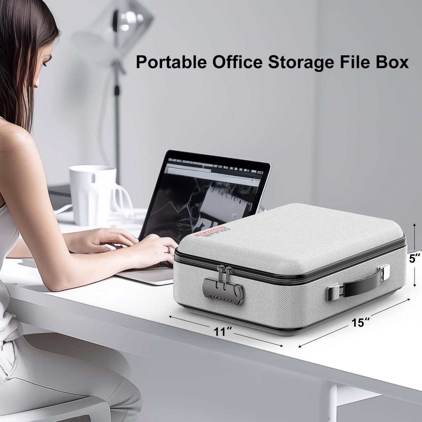 COLCASE Fireproof Document Organzier with Lock, Hard Fireproof Document Box