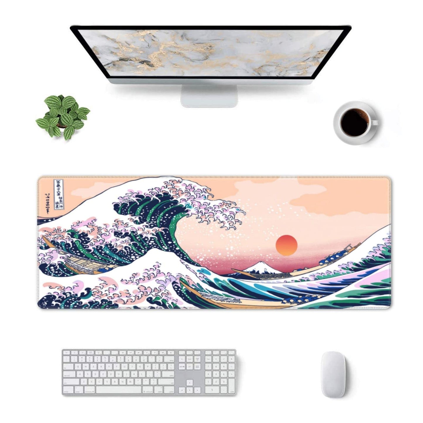 Mouse pad XL Extended Non Slip Rubber Base Stitched Edge 31.5 X 11.8 Inch