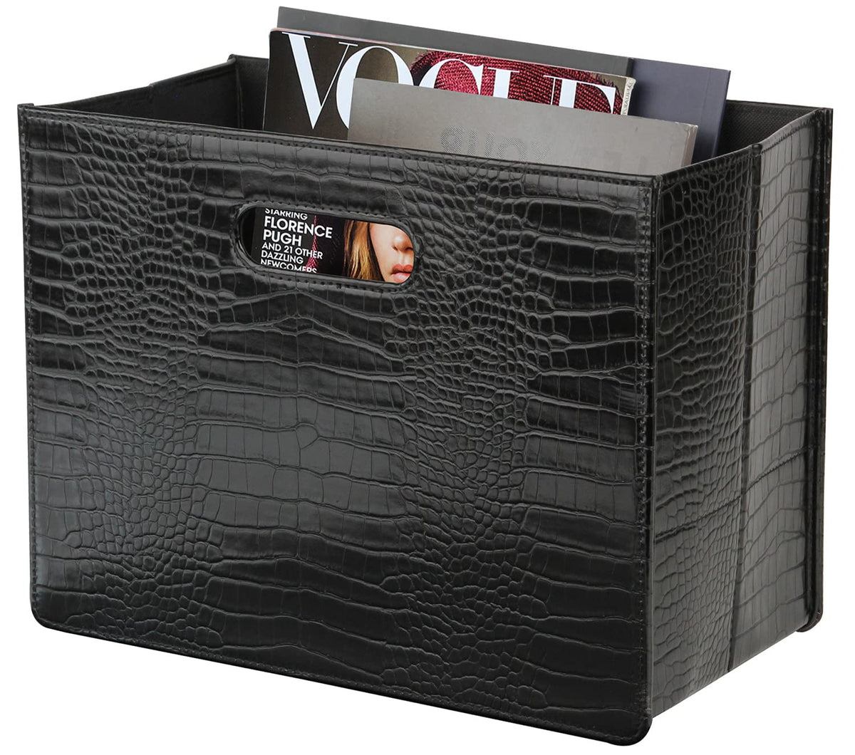 HofferRuffer Magazine Basket Holder, Foldable Magazine Rack, Document File Holder Organizer, File
