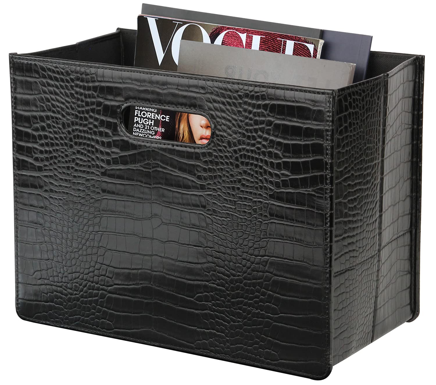 HofferRuffer Magazine Basket Holder, Foldable Magazine Rack, Document File Holder Organizer, File