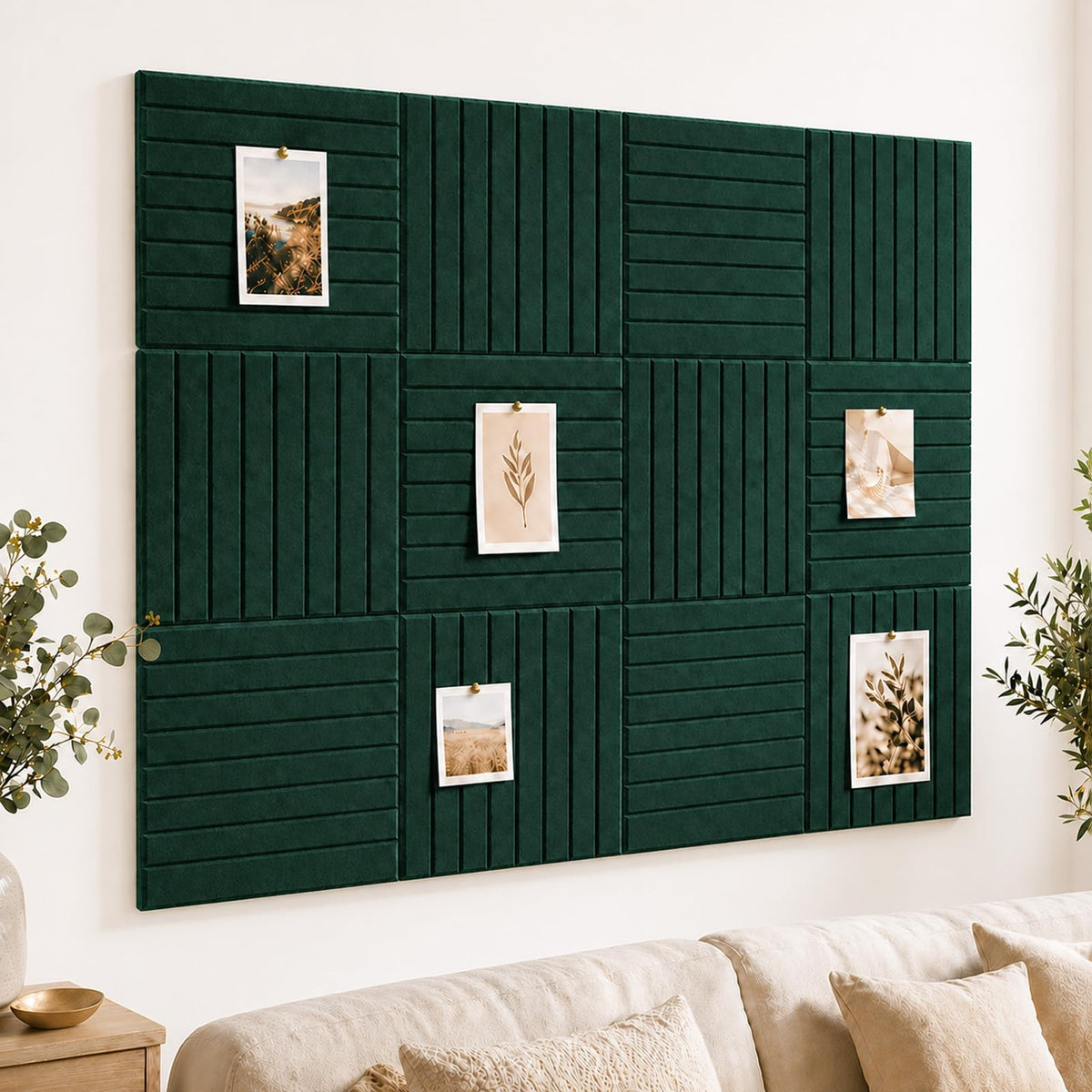 Baysola Stripe Felt Bulletin Board Tiles, Cork Board Alternative 48 x 36 in