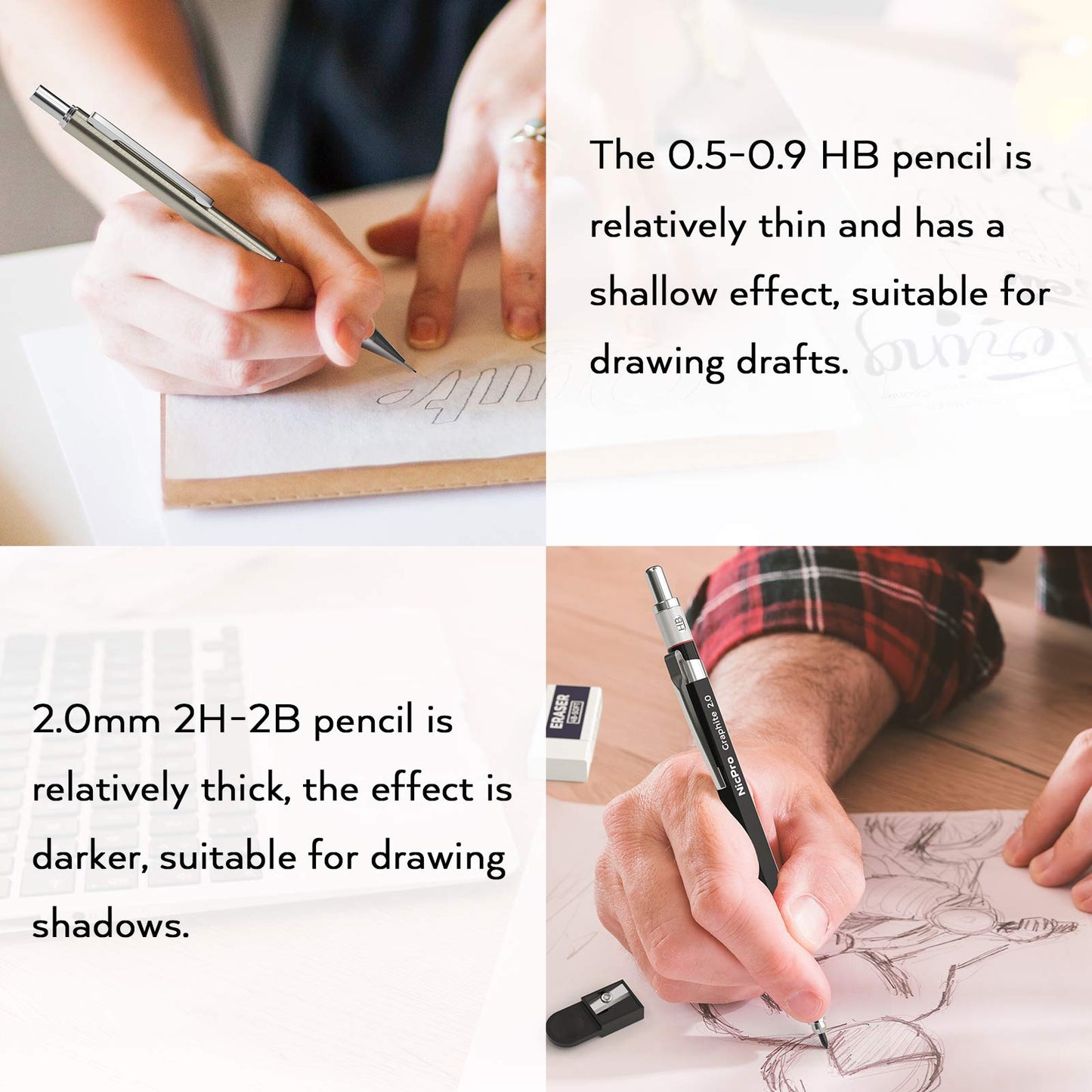 Nicpro 30PCS Art Mechanical Pencil Set in Leather Case
