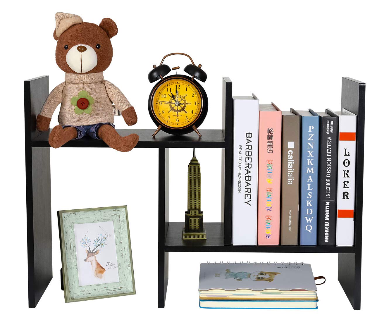 PAG-Mass Desktop Bookshelf Freestanding Wooden Countertop Bookcase Accessories Organizer Display