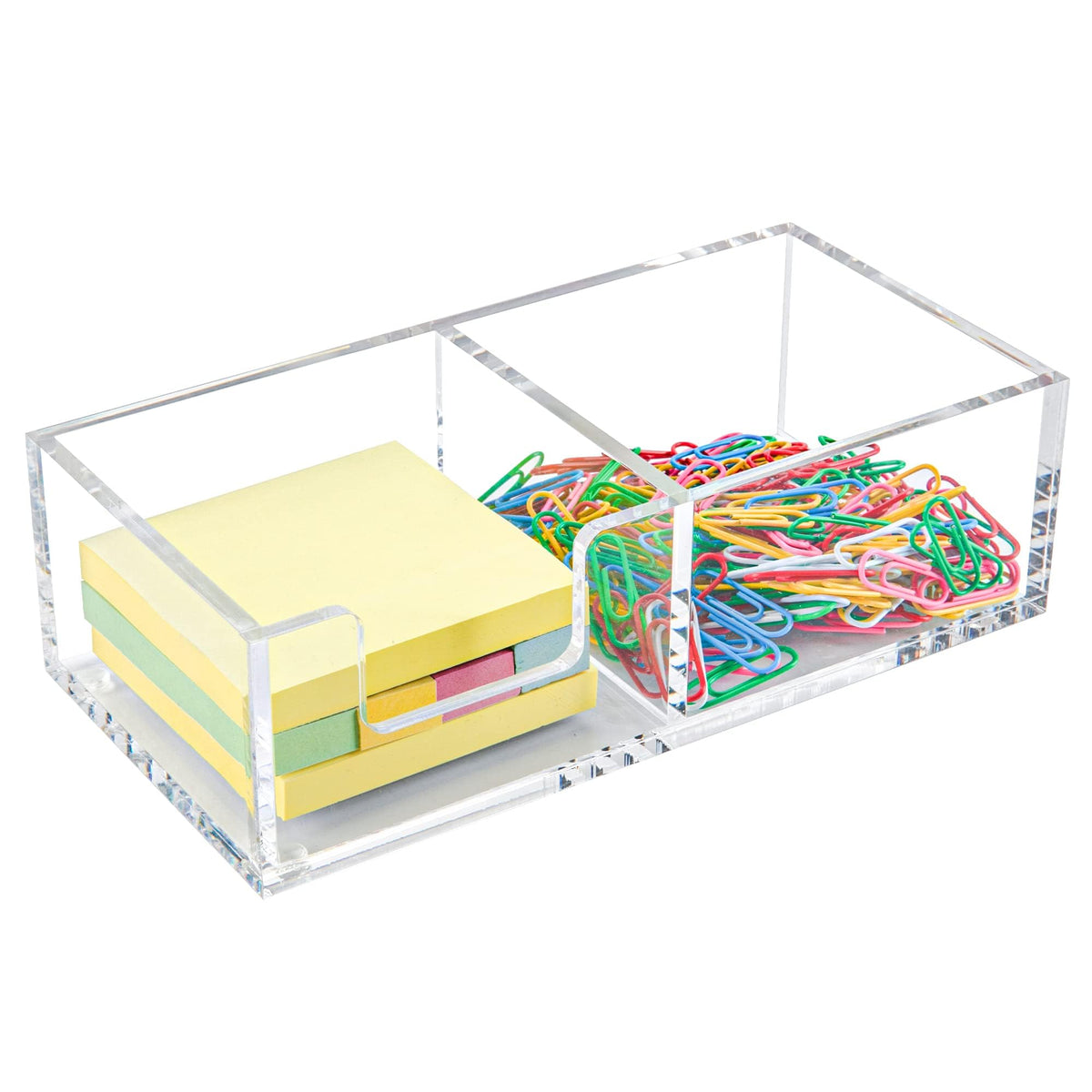 Dealpoli Acrylic 2in1 Sticky Note Holder Desk Organizer for 3"X3" Memo