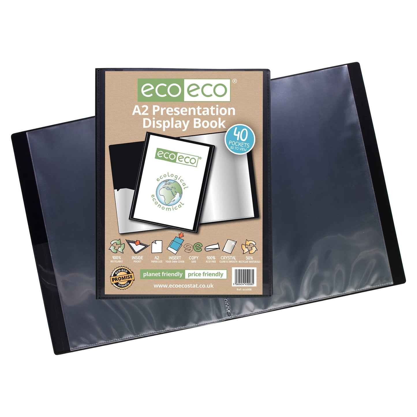 eco-eco A2 50% Recycled 40 Pocket Presentation Display Book