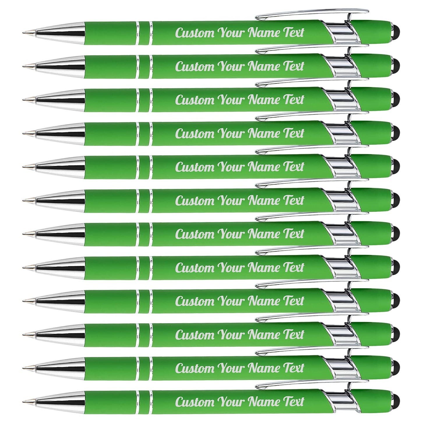 12PCS Personalized Pens Bulk with Name Free Engraving,Custom Ballpoint Pens with Stylus,Engraved