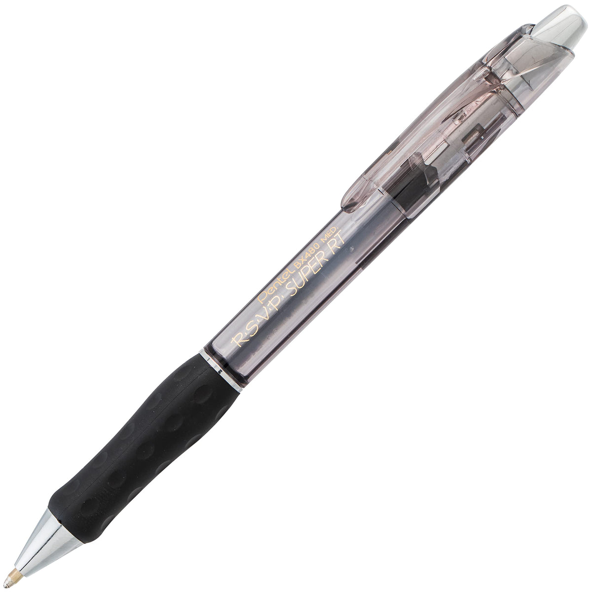 Pentel RSVP Super RT Ballpoint Pen, (1.0mm) Medium Line, Black Ink, Box of 12 (BX480-A)