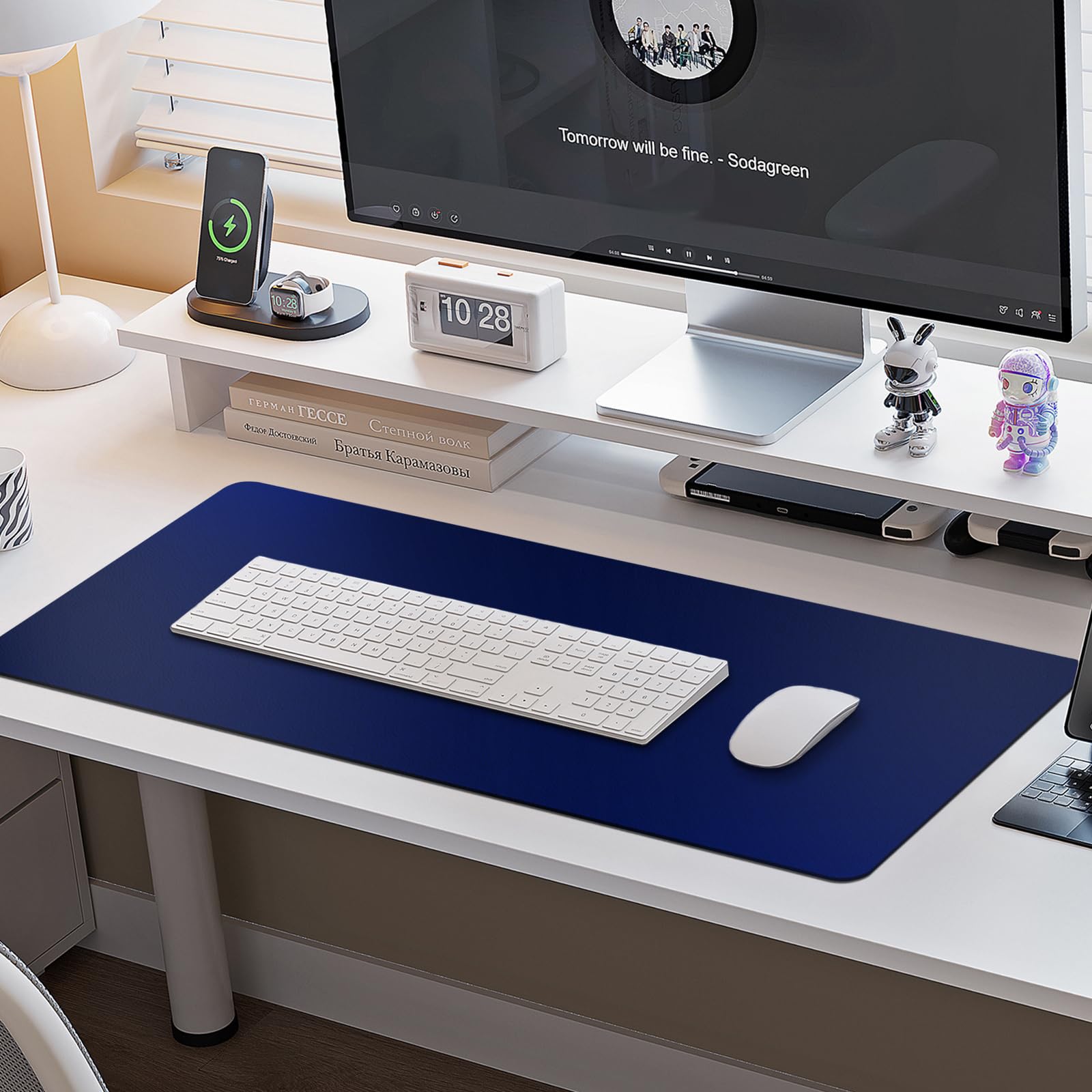 Boutilon Leather Desk Pad Protector,Non-Slip Mouse Pad,Laptop Desk Pad,Office Mouse Mat,Waterproof