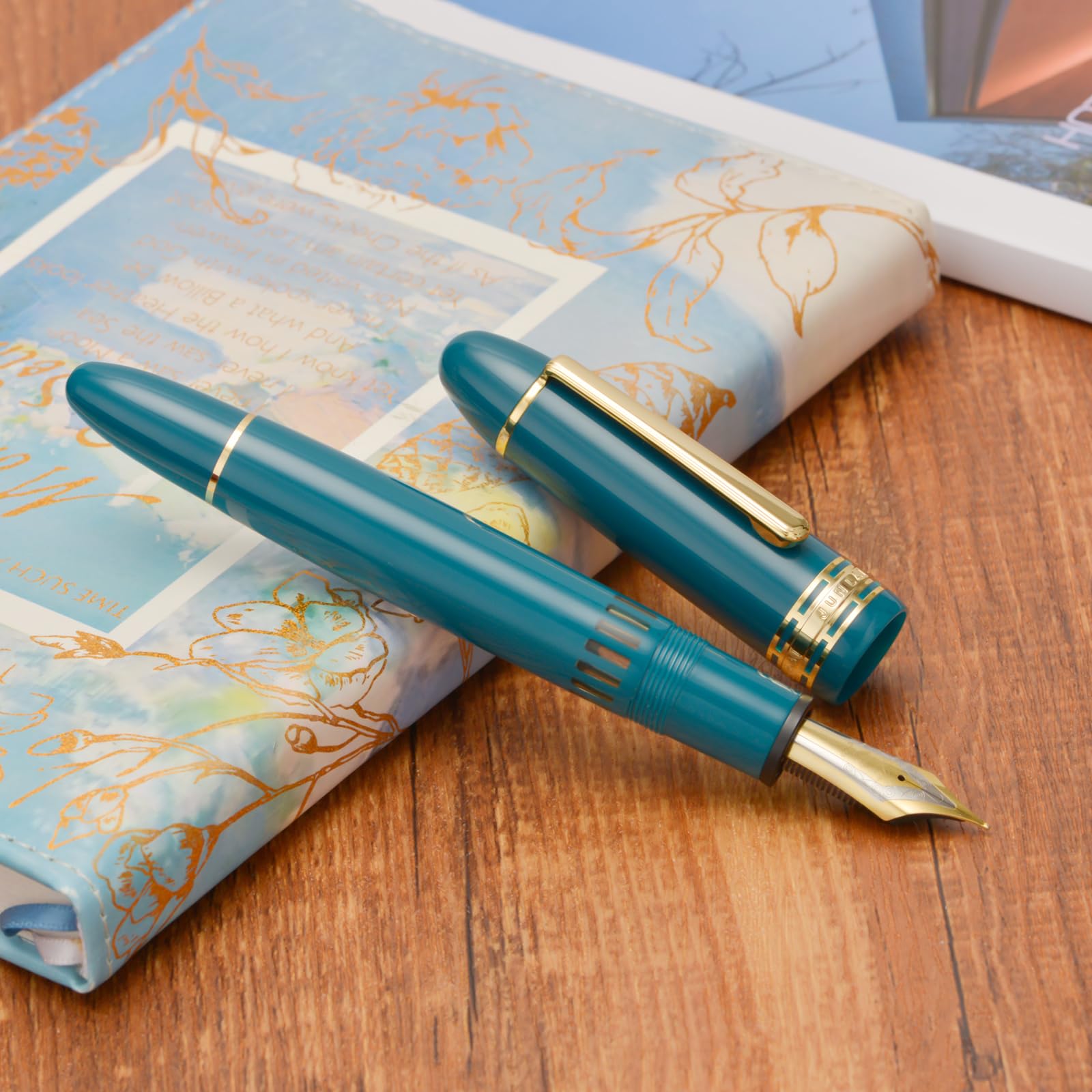 Wikult Yongsheng Junlai 630 Acrylic Fountain Pen, Size 8 Medium Nib with Piston Filling System