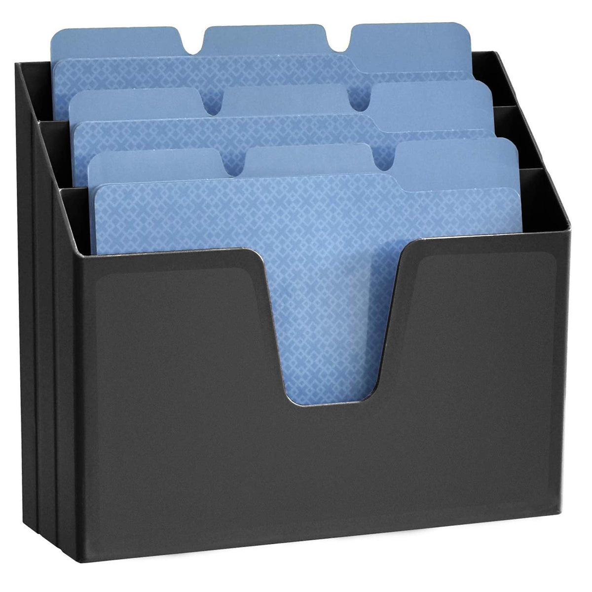 Acrimet Horizontal Triple File Folder Organizer Sorter, Letter Size, Black