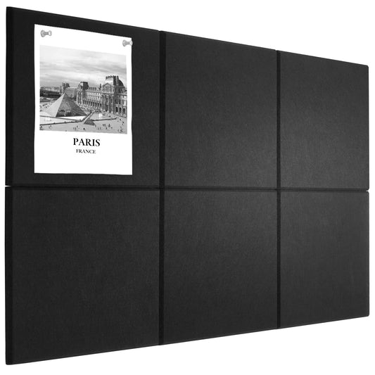 36" x 24" Felt Bulletin Board & Cork Board Alternative, Black
