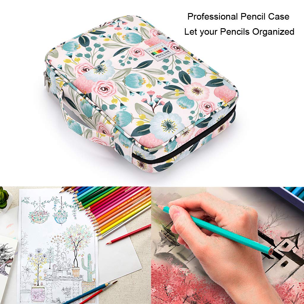 BTSKY Portable Colored Pencil Case - Holds 166 Pencils or 112 Gel Pens