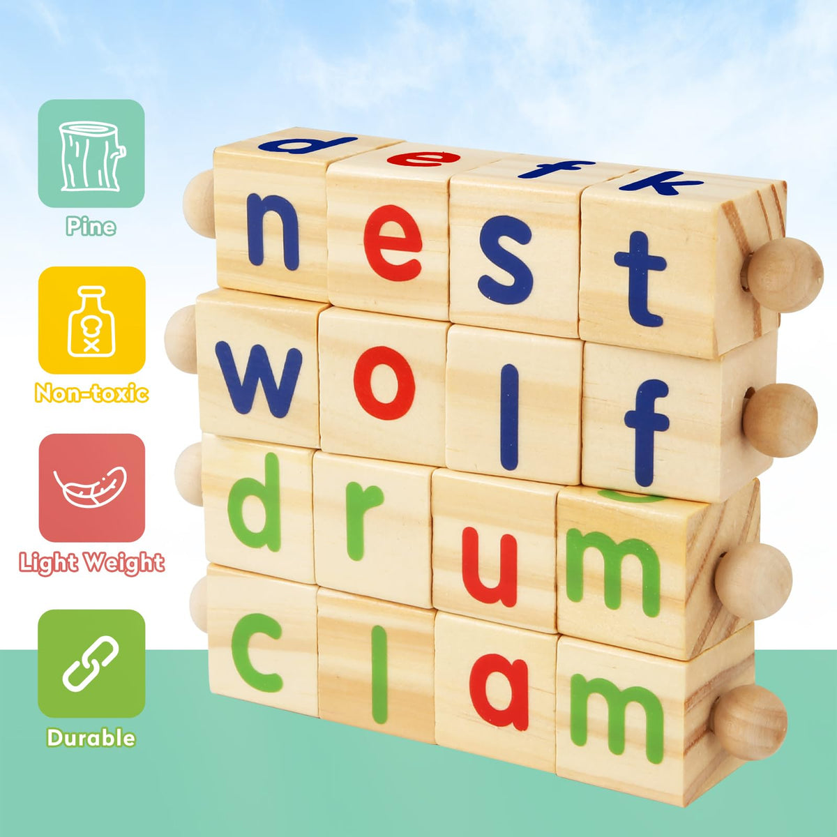 Montessori Educational Toy，Kid Learning Activity Gift for 3-6 Year(4 Block)