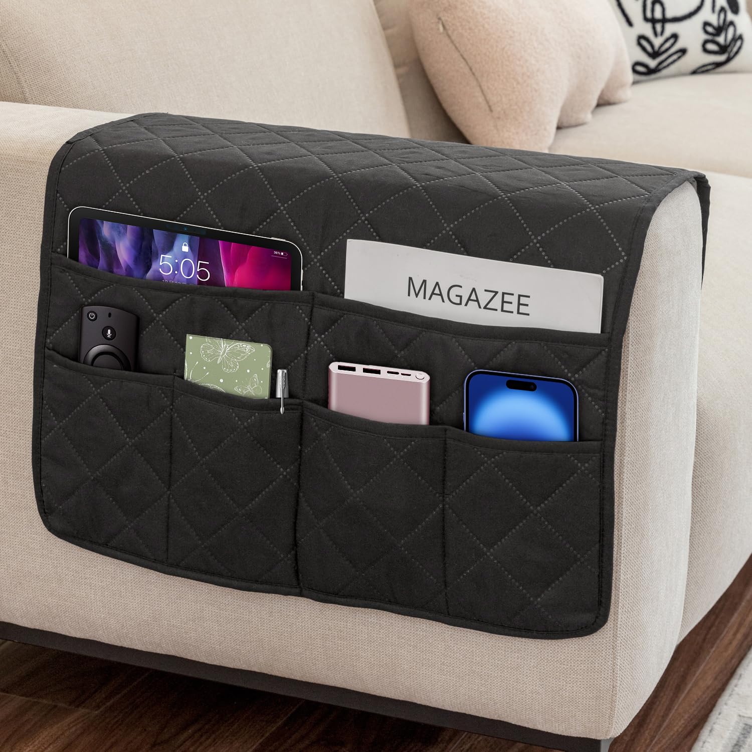 Remote Control Holder for Recliner Armchair Caddy Couch Armrest Organizer, Non-Slip Arm Chair