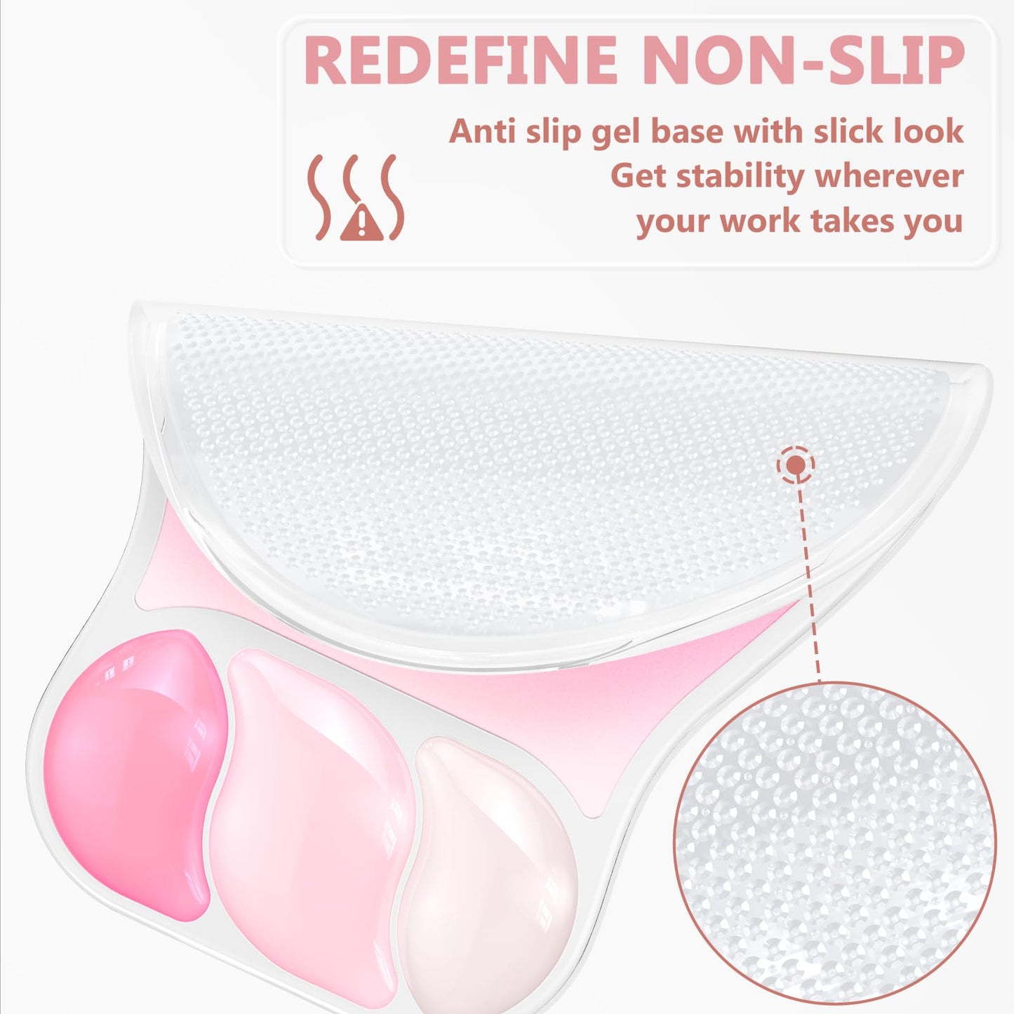 AKIT Ergonomic Mouse Pad and Keyboard Wrist Rest Set,Gel Mousepad,Rose Pink