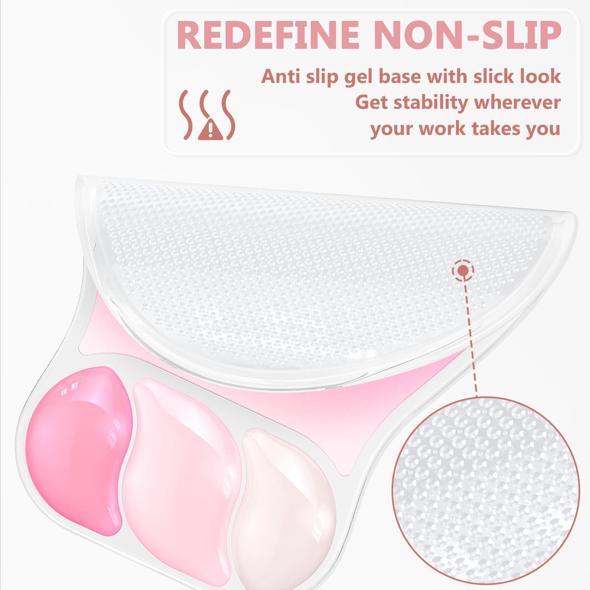 AKIT Ergonomic Mouse Pad and Keyboard Wrist Rest Set,Gel Mousepad,Rose Pink