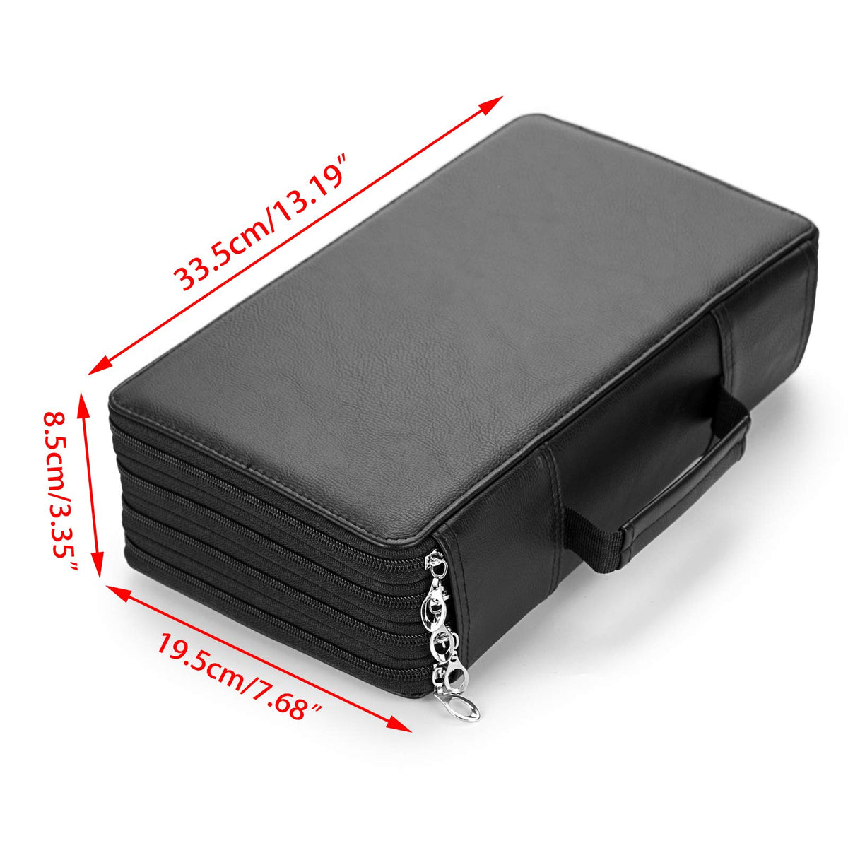 BTSKY 300 Slots Colored Pencil Organizer - Deluxe PU Leather Pencil Case Holder with Handle Strap