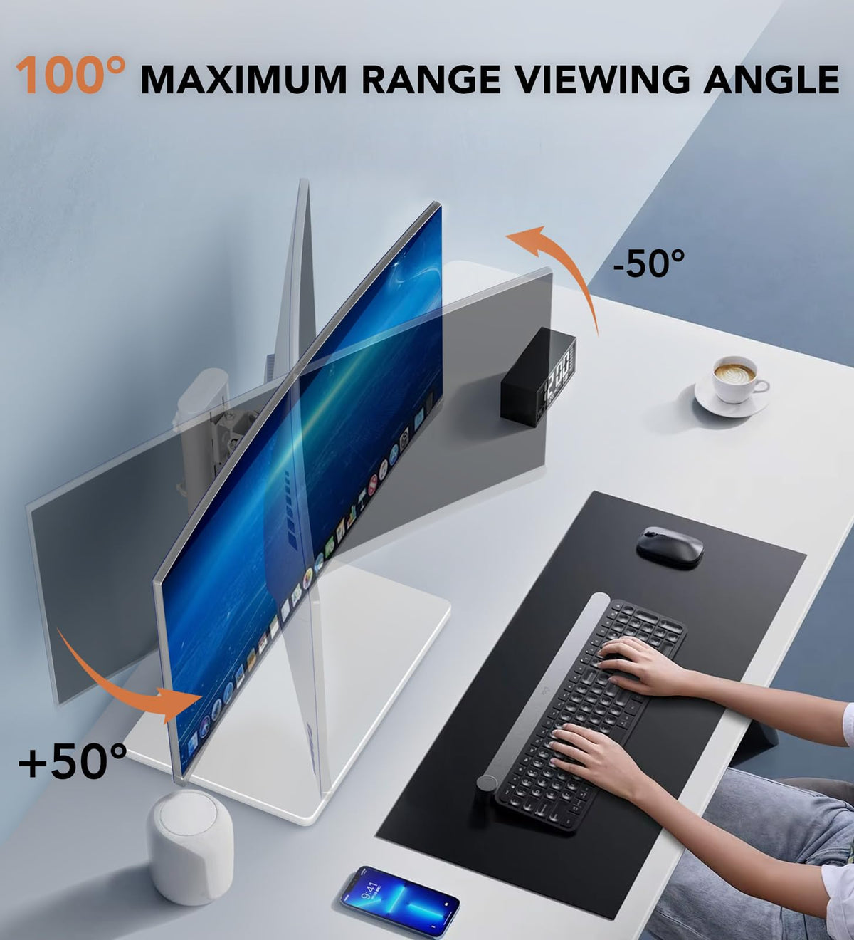 Hemudu Single LCD Computer Monitor Free-Standing Desk Stand Riser for 13 inch to 32 inch Screen