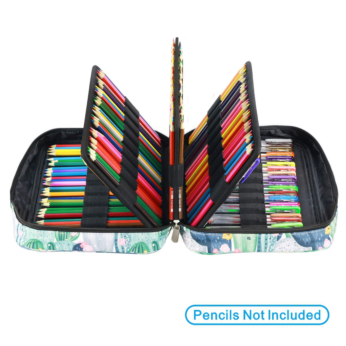 YOUSHARES Colored Pencil Case 220 Slots Pen Case Organizer With Handy Wrap & Zipper, Multilayer