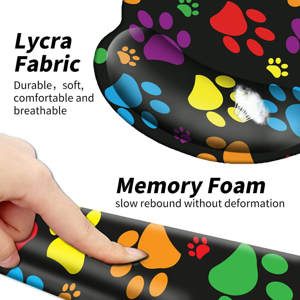 BEOTIWAD Memory Foam Mouse Pad Wrist Rest Set,Cute Dog Paw