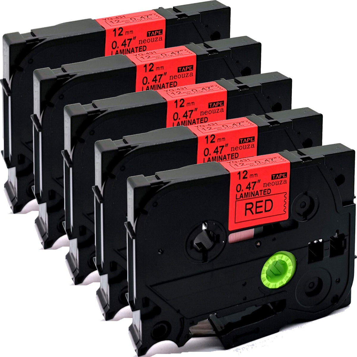 NEOUZA 5PK Compatible Label Tape Replacement for Brother Laminated Tze Tz Label Tape Cartridge