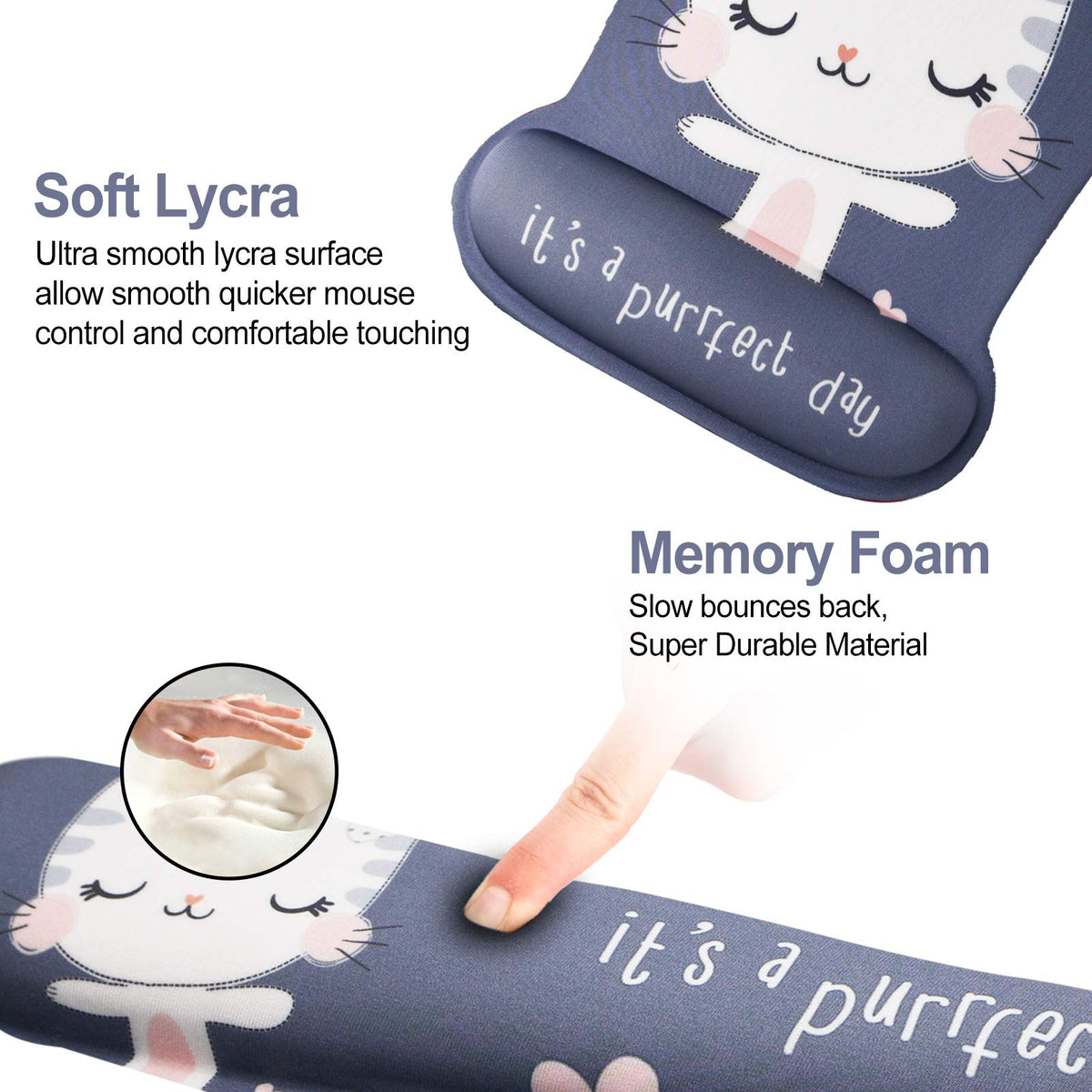 ToLuLu Keyboard Mouse Pad Wrist Rest, Gel Ergonomic Mouse Pads for Computer Laptop Office Home