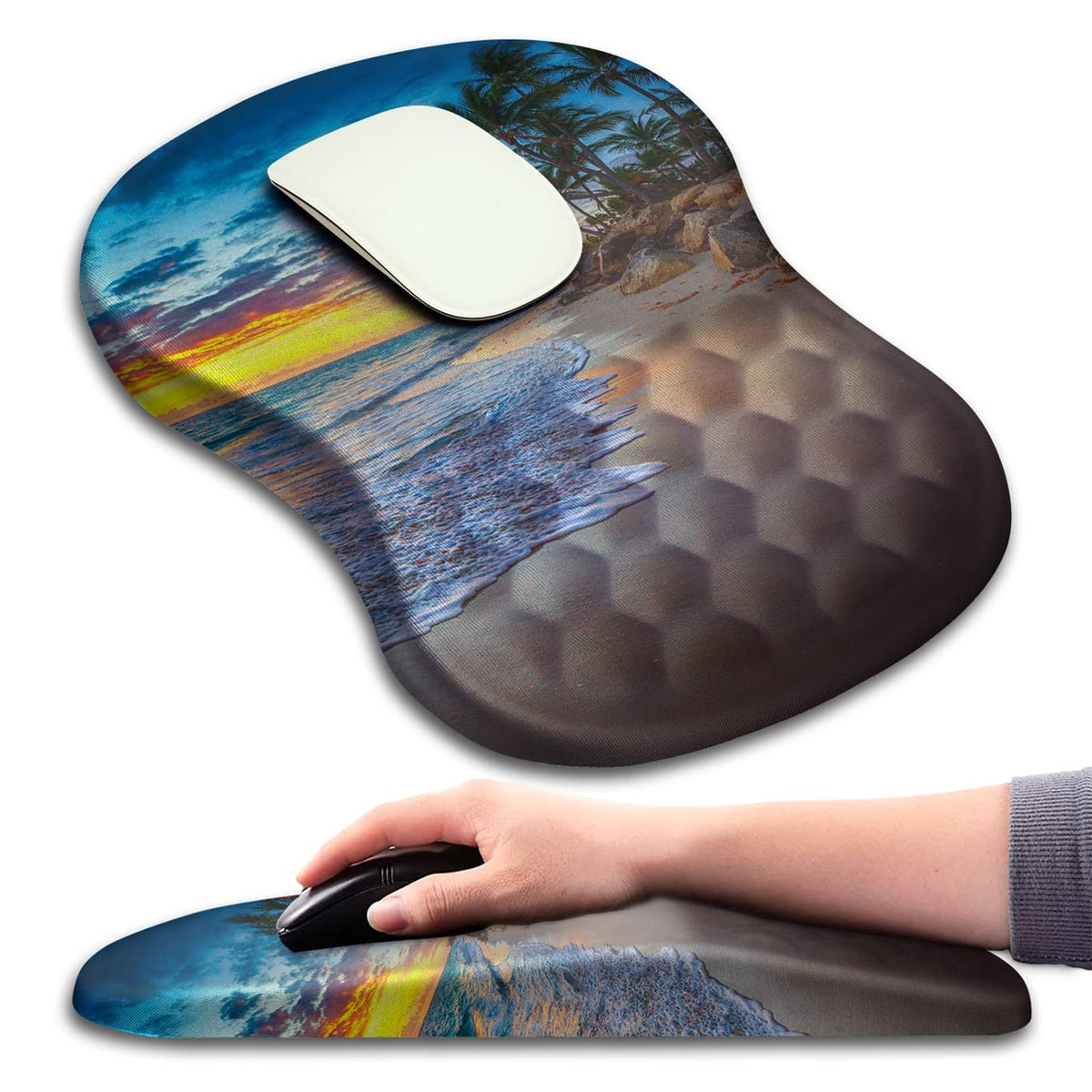KUOSGM Mouse Pad Wrist Support, Ergonomic Mouse Pad with Massage Dot, Comfortable Computer Mouse