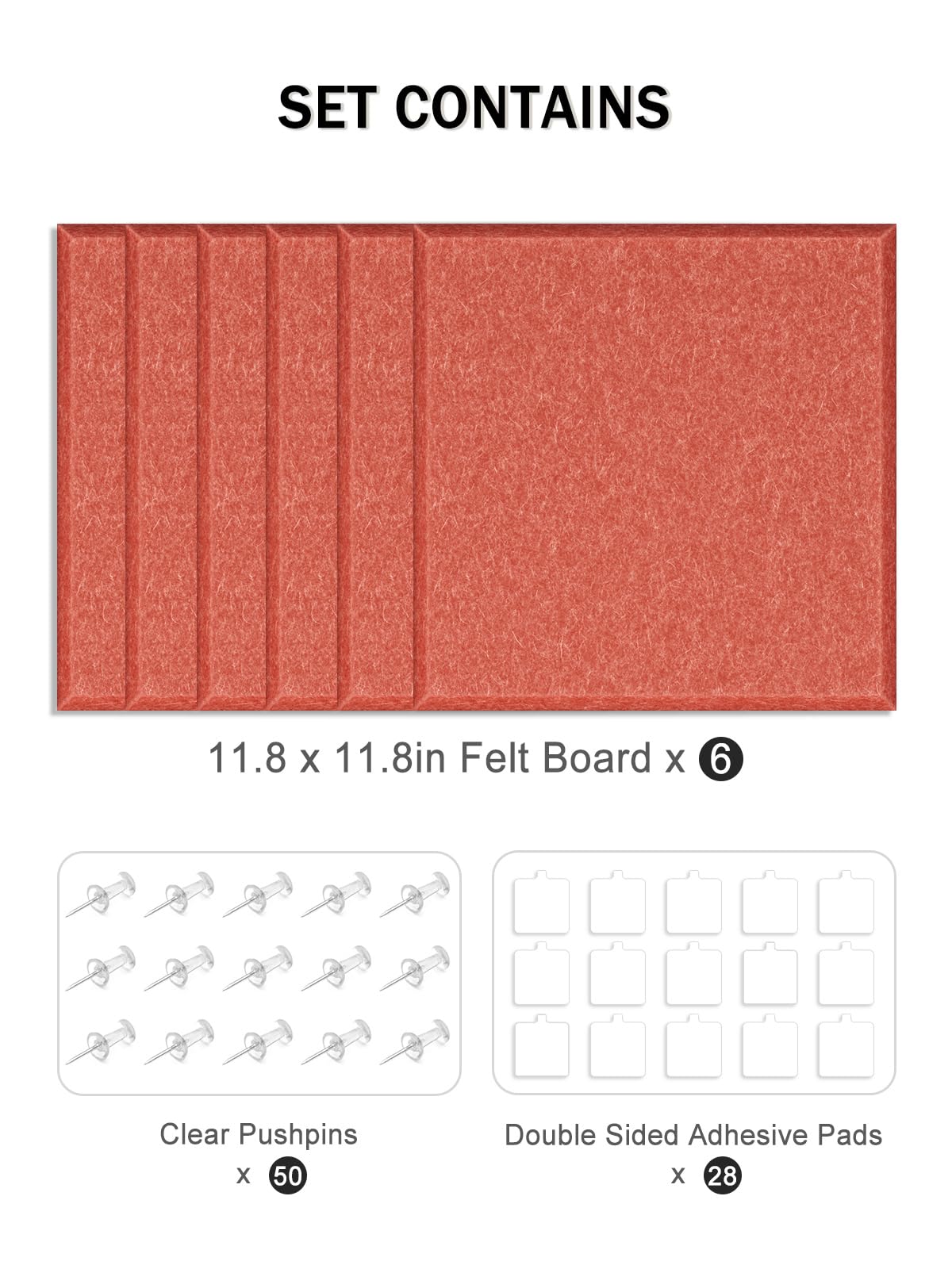 Hsurbtra Large Cork Board for Wall 36 x 24 Inch, 6 Pack Felt Bulletin Notice Board with Pushpins