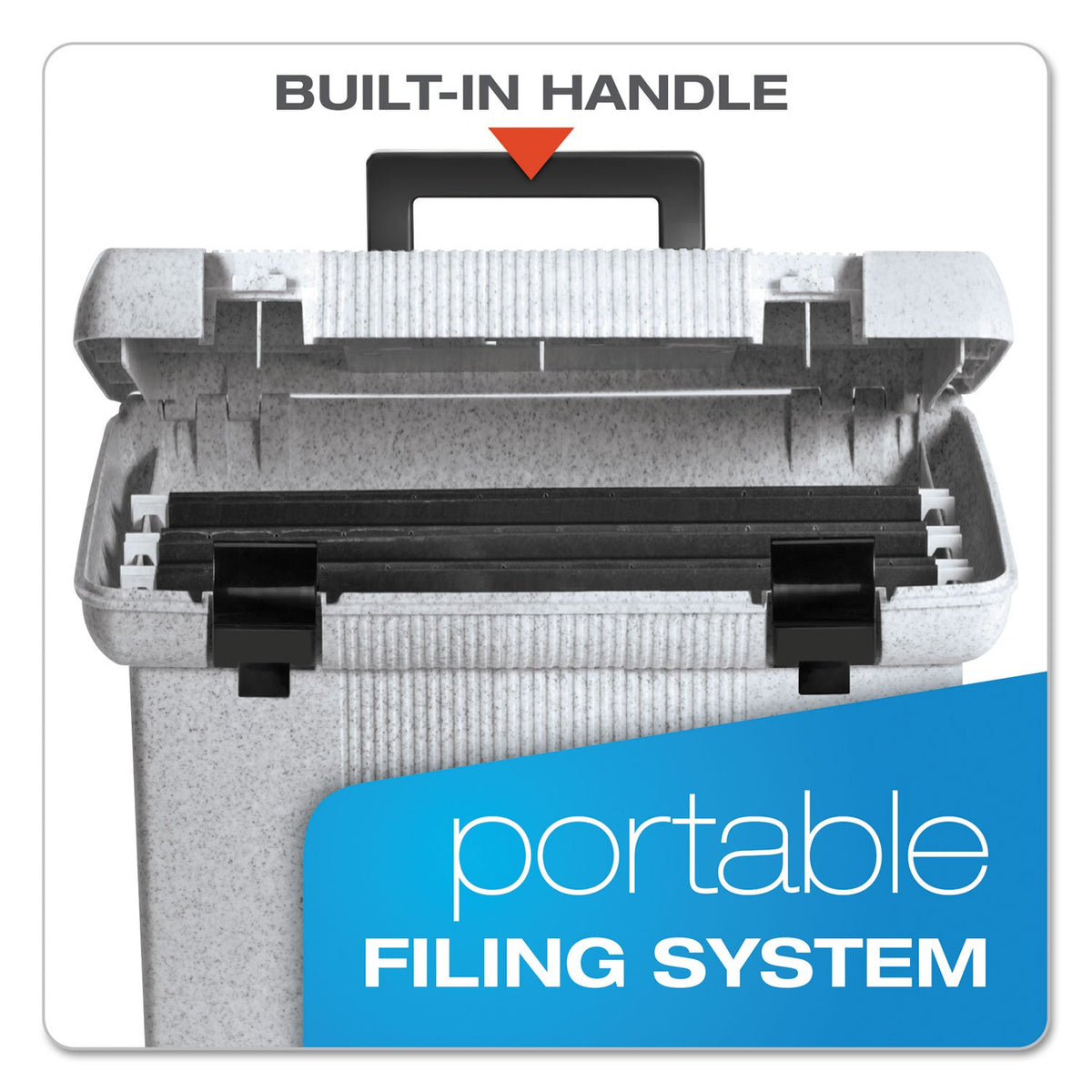 Pendaflex Portable File Box, 11"H x 14" W x 11 1/8" D, Granite (41747)