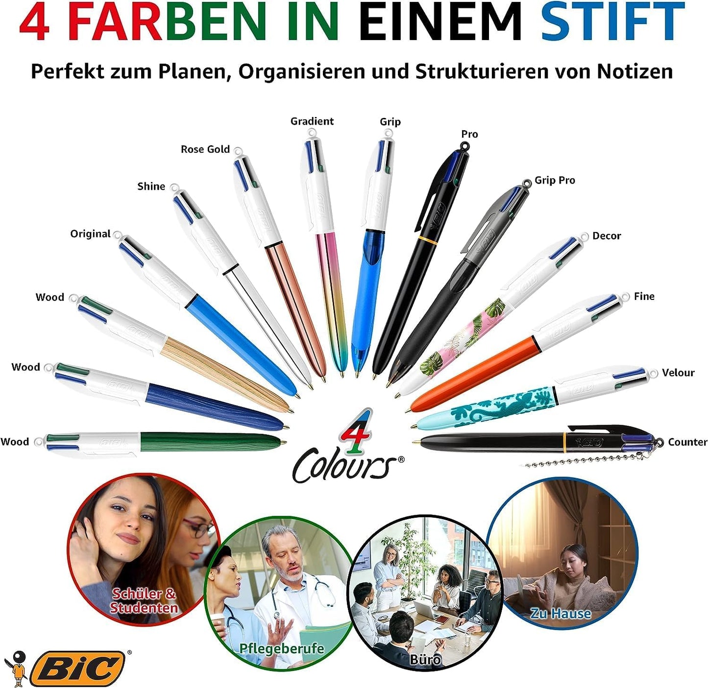 BIC Mini + Mini Fashion Retractable Ballpoint Pen Assorted Colours Pack of 3