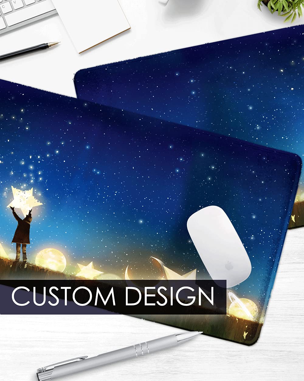 COLORCOMMALL Personalized Mouse Pad – Gaming 11.8 x 31.5 inch Non-Slip Large Size Rubber Base