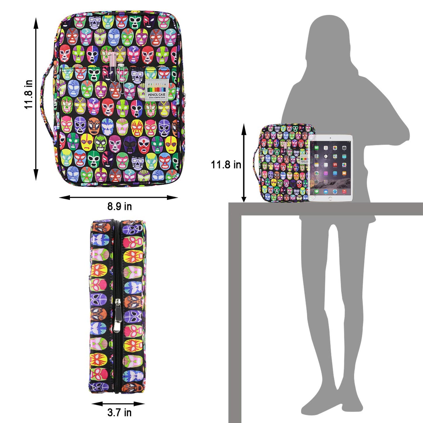 YOUSHARES Colored Pencil Case 220 Slots Pen Case Organizer With Handy Wrap & Zipper, Multilayer