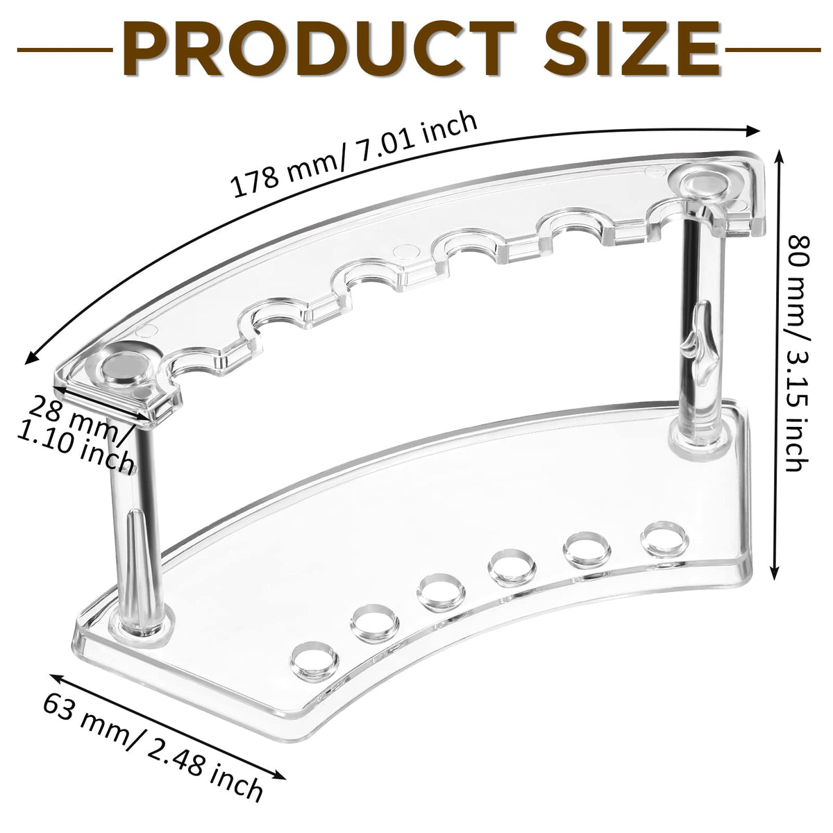 Chinco 10 Pieces Plastic Pen Holder Clear Display Stand 6-slots Display Stand Eyebrow Pen Makeup