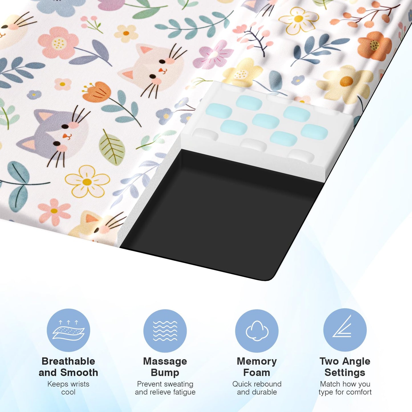 Ospelelf Keyboard Wrist Rest and Mouse Pad Set, Ergonomic Memory Foam Wrist Support, Aesthetic Desk