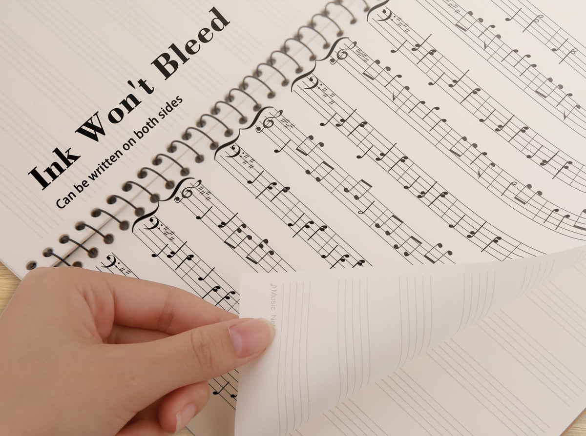 MOREYES Music Notebook Composition Manuscript Staff Notebook with 100 Pages 10.24x7.5 inch/26x19cm