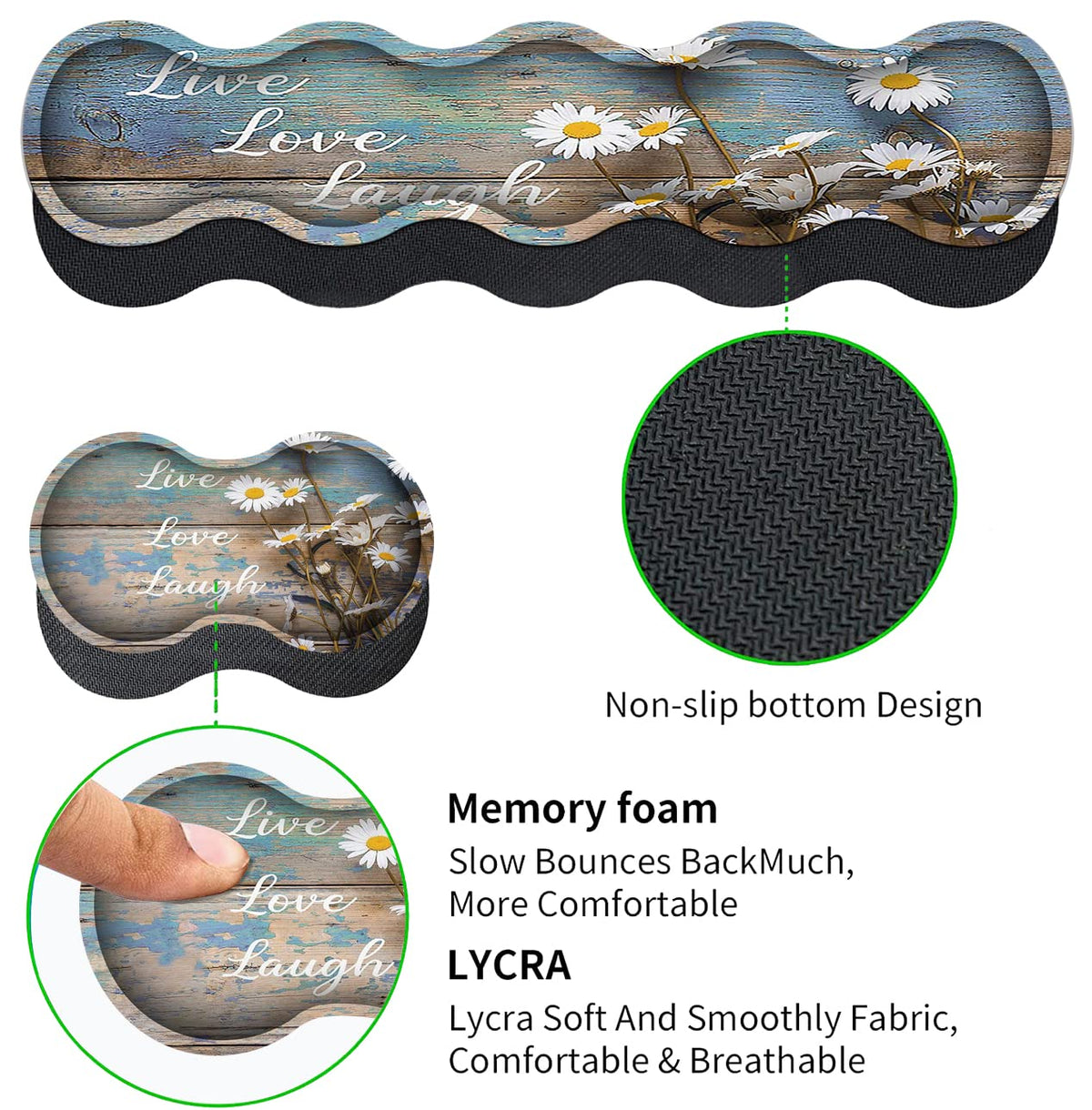 Mouse Pad Set, Large Gaming Mouse Pad + Keyboard Wrist Rest Support + Mouse Wrist Rest Non-Slip