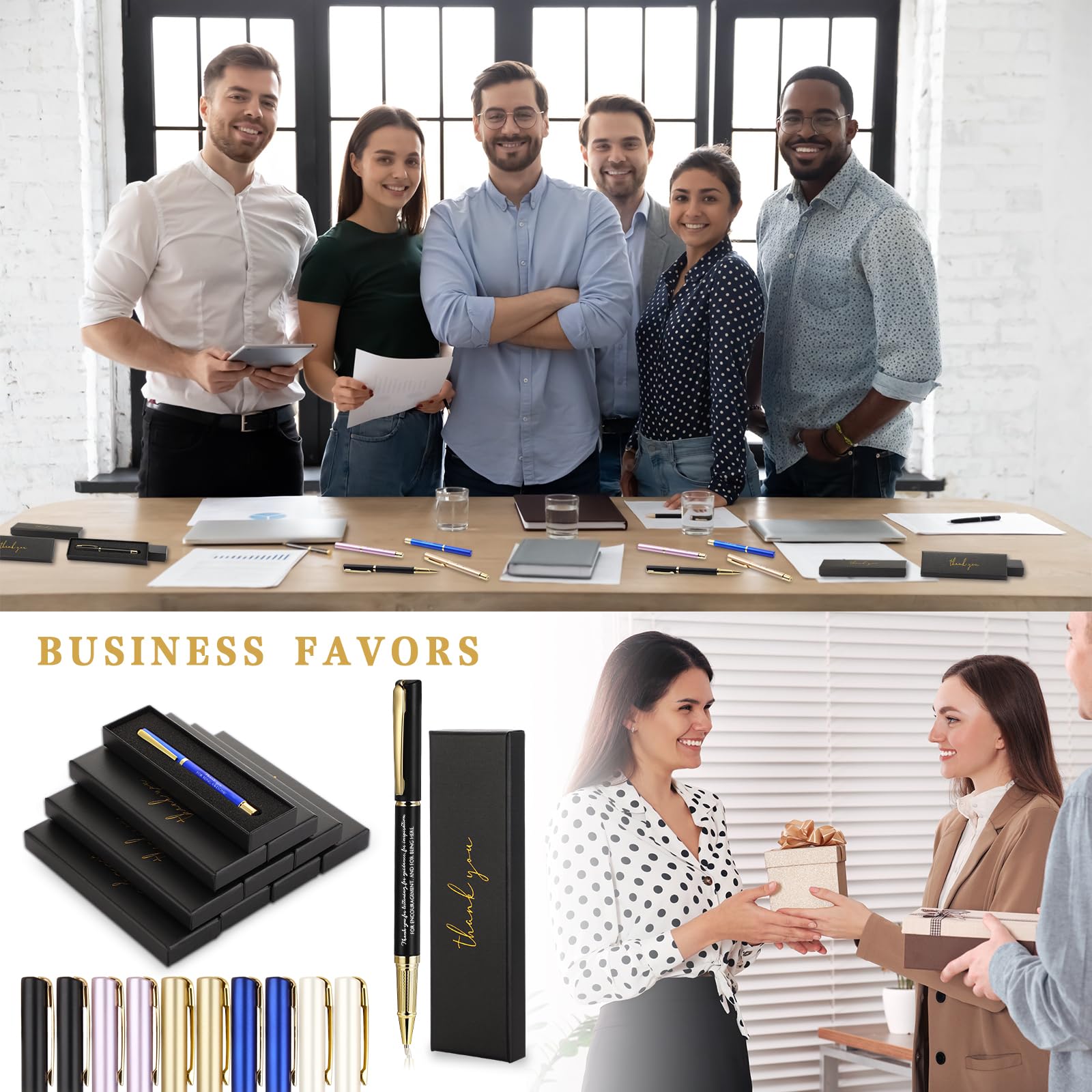 PerKoop 20 Sets Thank You Gifts Bulk Inspirational Ballpoint Pen with Box