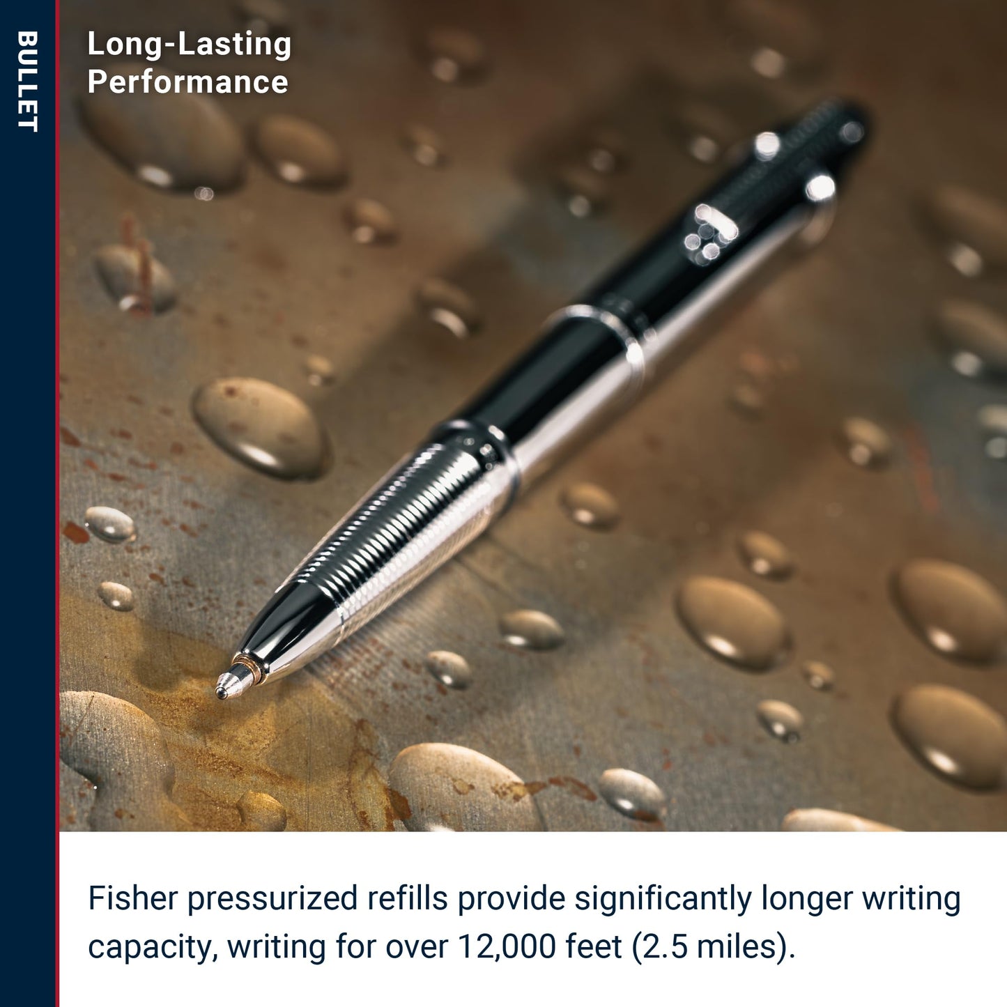 Fisher Space Pen Chrome Pressurized Ballpoint Bullet Pen