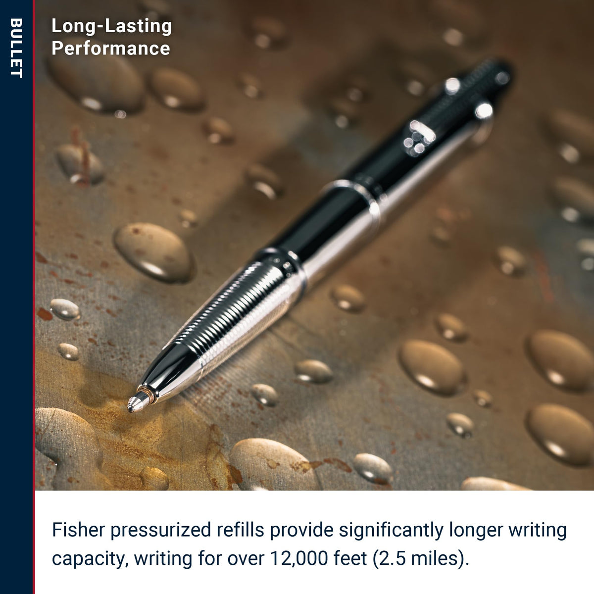 Fisher Space Pen Chrome Pressurized Ballpoint Bullet Pen